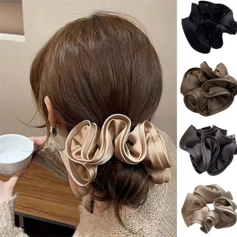

Large Hair Scrunchie Women Ponytail Silk Satin Headrope Elastic Hair Tie Bobble