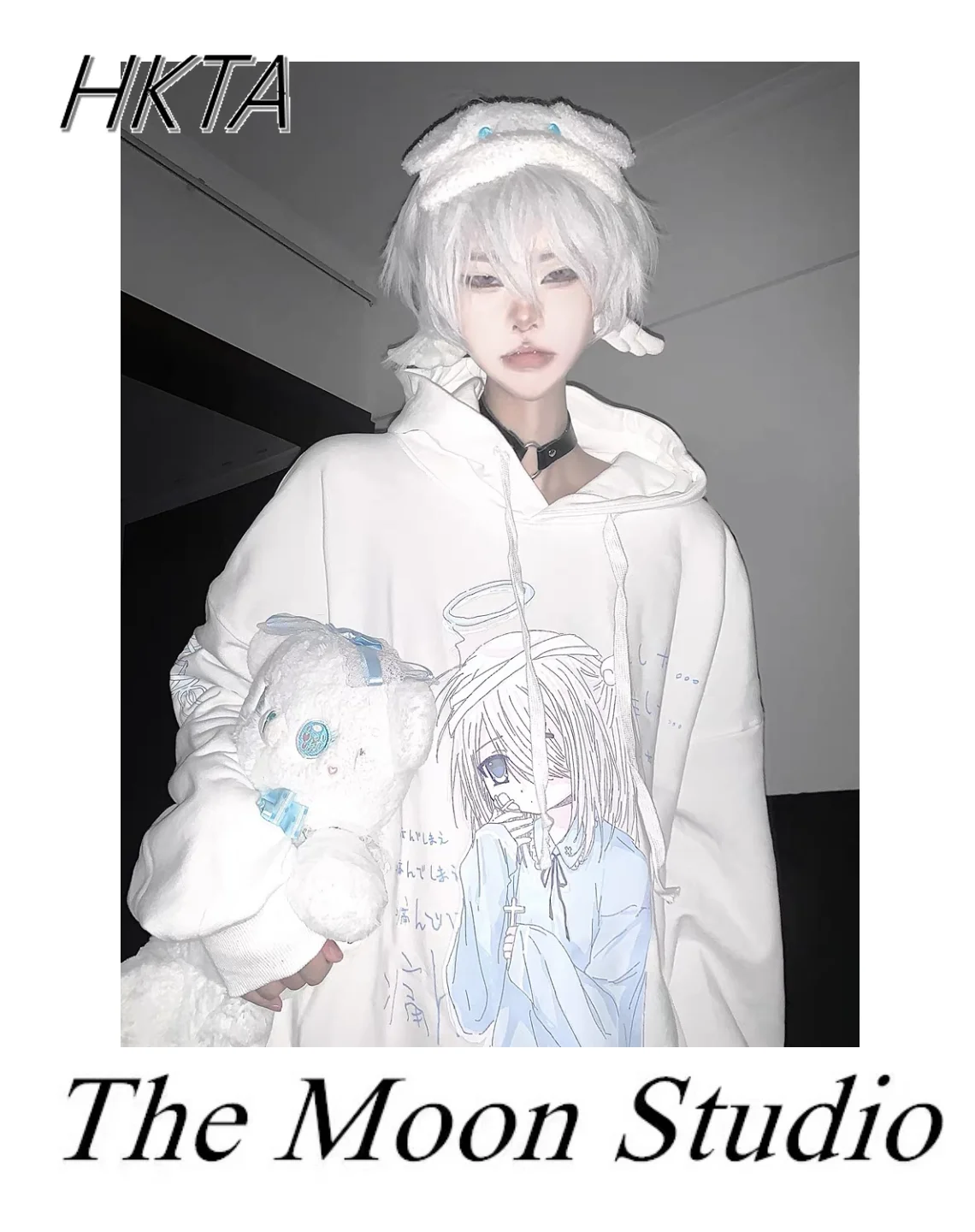 Новинка Осень-зима белая толстовка с капюшоном в виде ангельской девочки Женский