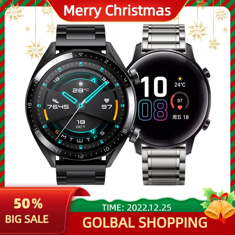 

Ремешок из нержавеющей стали для Huawei Watch GT2 3 42 мм 46 мм/GT3 Pro 43 мм/GT Runner/Honor ES/ремешок на руку, 22/20 мм, оригинал