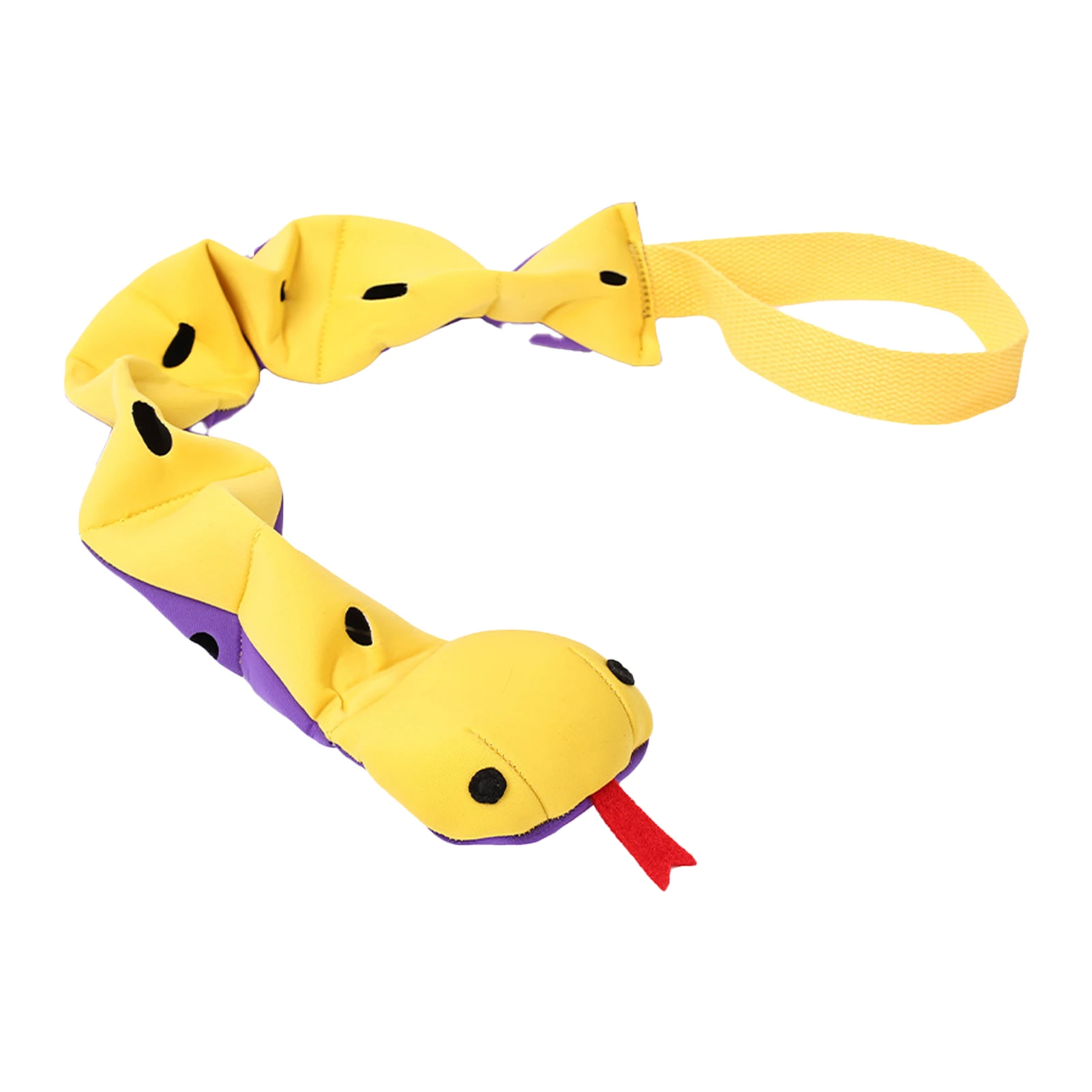 Elastic Indestructible Snake Shape Snuffle   With Handle Plush Dog Toy Aggressive Holes Squeaky Interactive Training