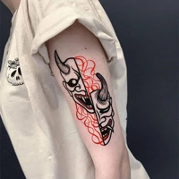 1pcs2pcs3pcs style ukiyo e devil fangs demon mask temporary tattoos waterproof fake tatto sticker cartoon tatoo ankle waist