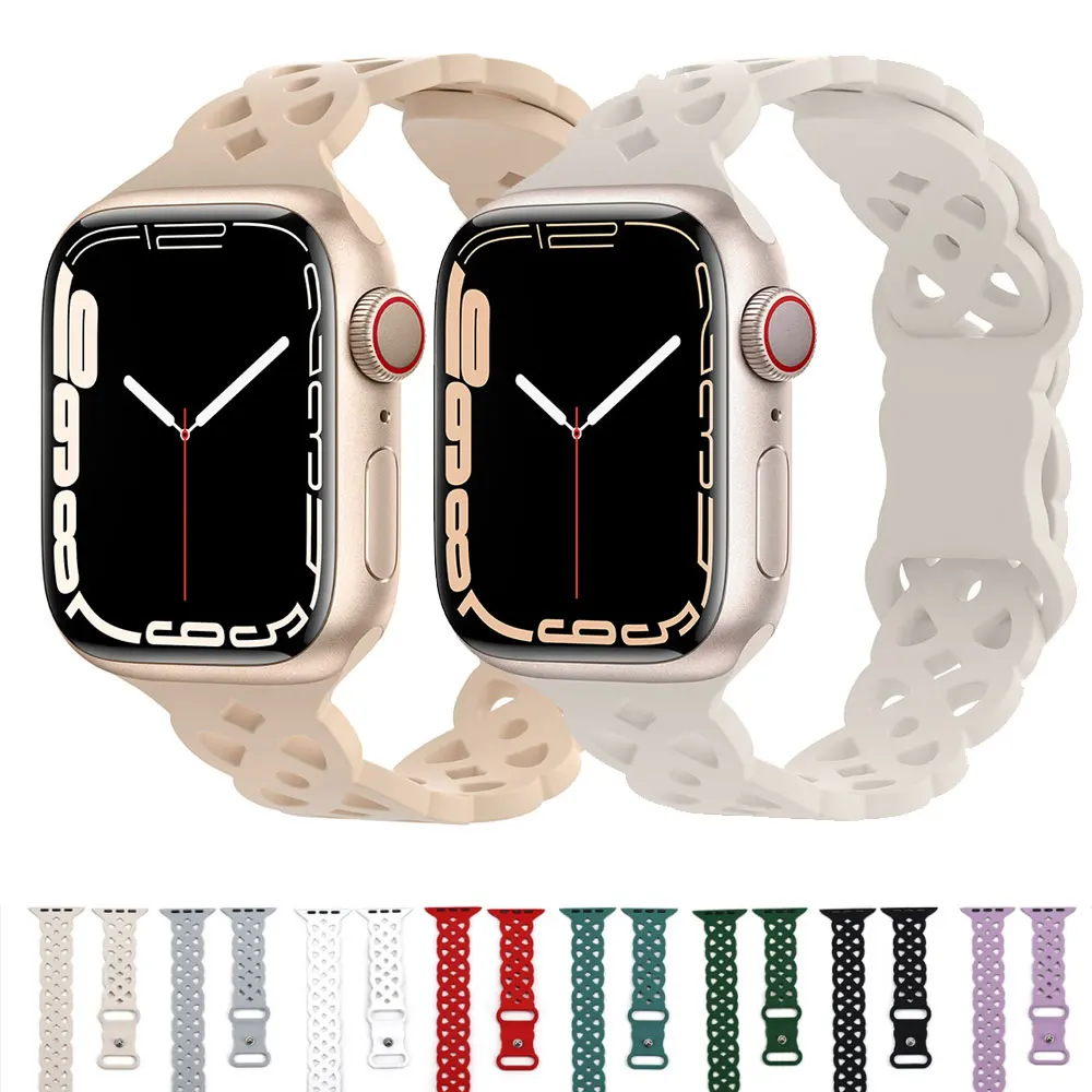 

Ремешок для Apple Watch Series 8 7 6 SE 54321, ремешок для iWatch, дышащий браслет с булавкой-бабочкой