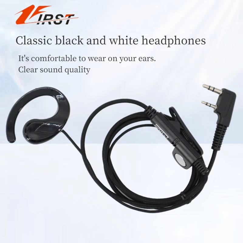 2 Pin Walkie Talkie Headset PTT Micphone Wired Headphones Two Way Ham Radio Earpiece For Kenwood Baofeng BF-888S UV5R ETC