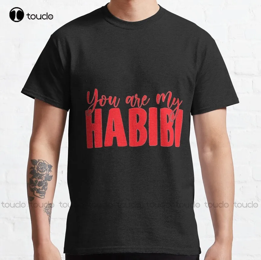 

Классическая футболка Habibi, футболки с графическим рисунком, высококачественные милые элегантные милые хлопковые футболки в стиле Харадзюку с милым мультяшным рисунком, Новинка