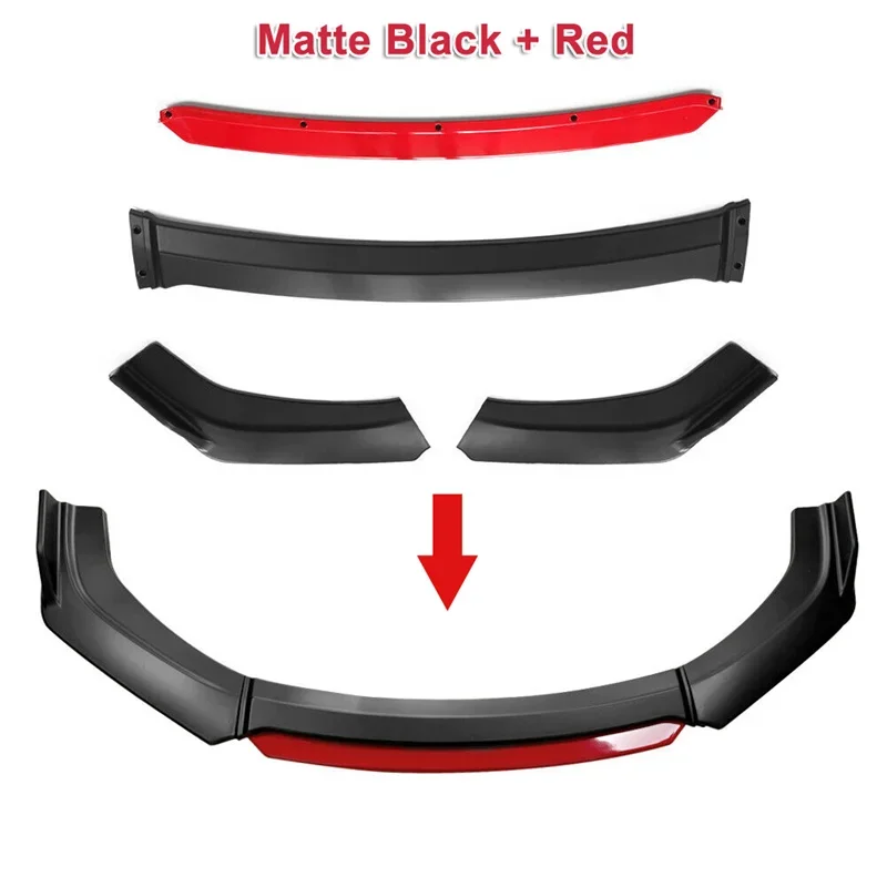 

4 шт./компл. Универсальный разветвитель губ переднего бампера автомобиля, съемный спойлер для бампера, Внешние детали автомобиля