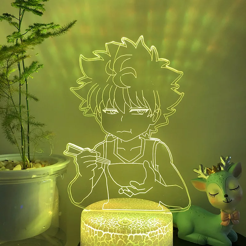 

Hunter X Hunter Killua Led Light Hxh Led Night Light Anime Gift Acrylic Neon for Kids Bedroom Decor 3d Lamp Killua Cute