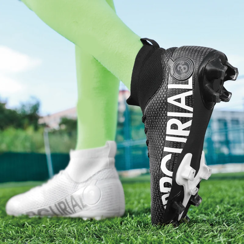 New High Top Football Boots For Men High Quality Adult Soccer Cleats FG/TF Anti-slip Training Shoes Kids Outdoor Sports Sneakers