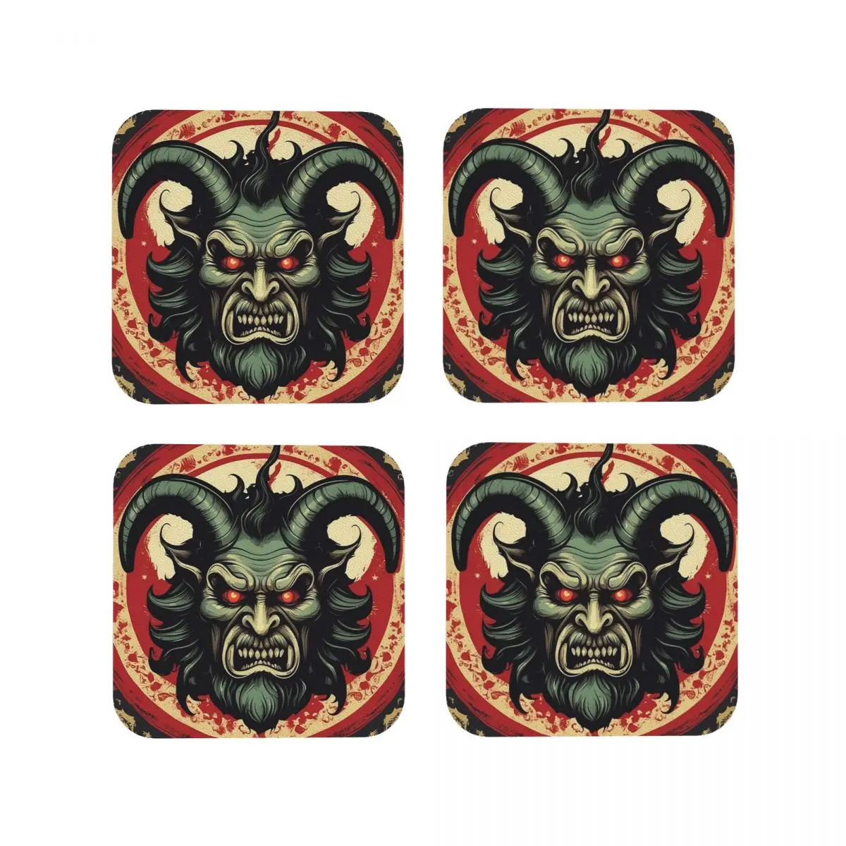 Krampus 3- Holiday Folklore-Krampusnacht Подставки Кухонные салфетки Изоляционные коврики для