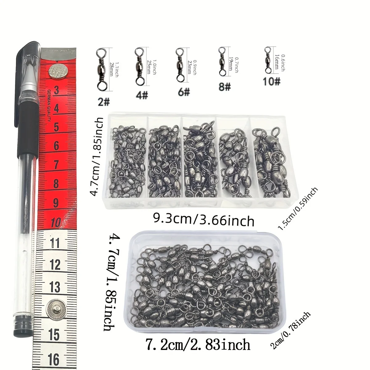 Вертлюг для рыбалки из углеродистой стали 100 шт