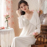 roseheart women homewear white cotton lace sexy sleepwear nightdress nightwear nightgown sleepwear homewear gown dress