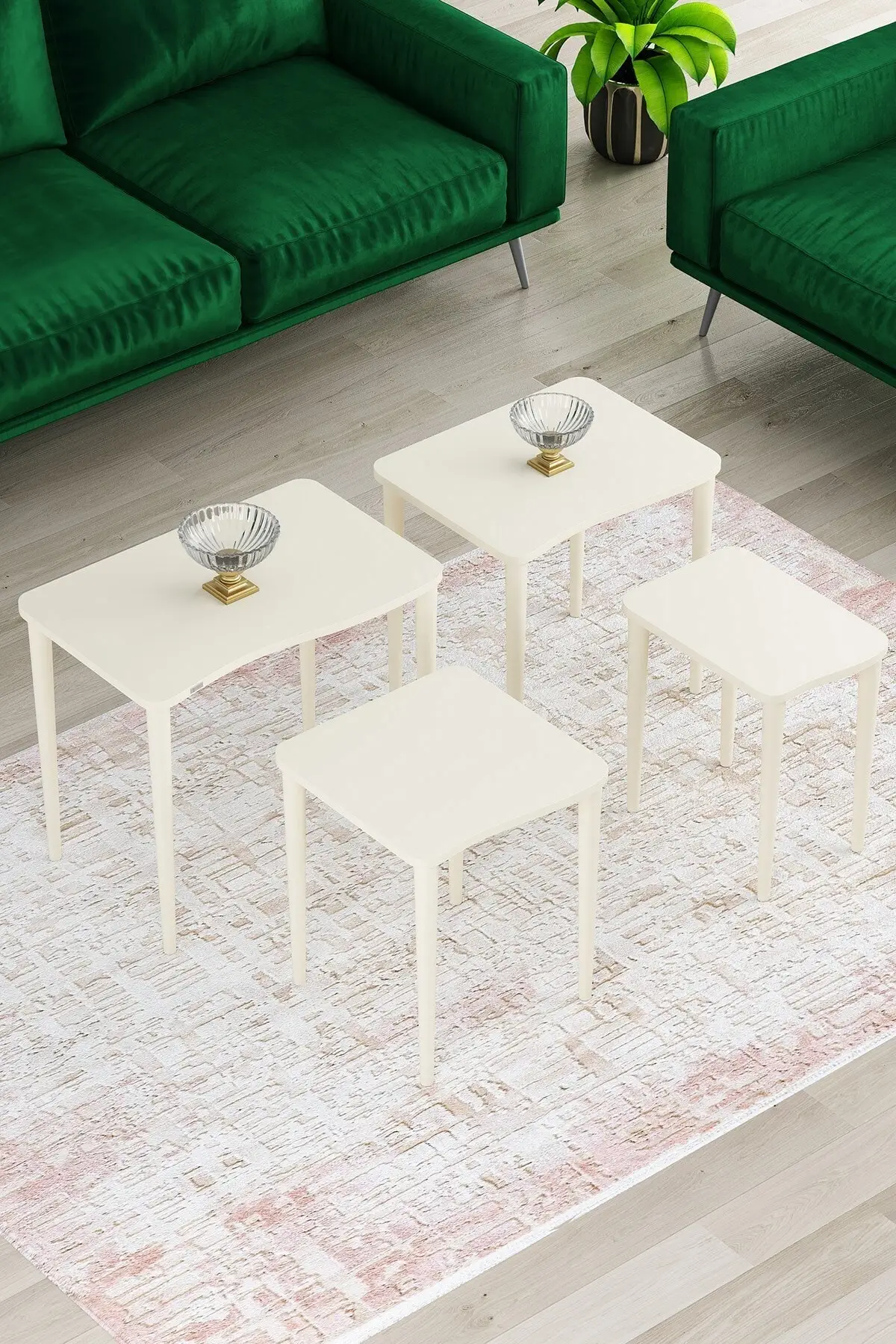 

Modern Swan Series Mdf Zigon Coffee table Set 4 Pcs coffe table