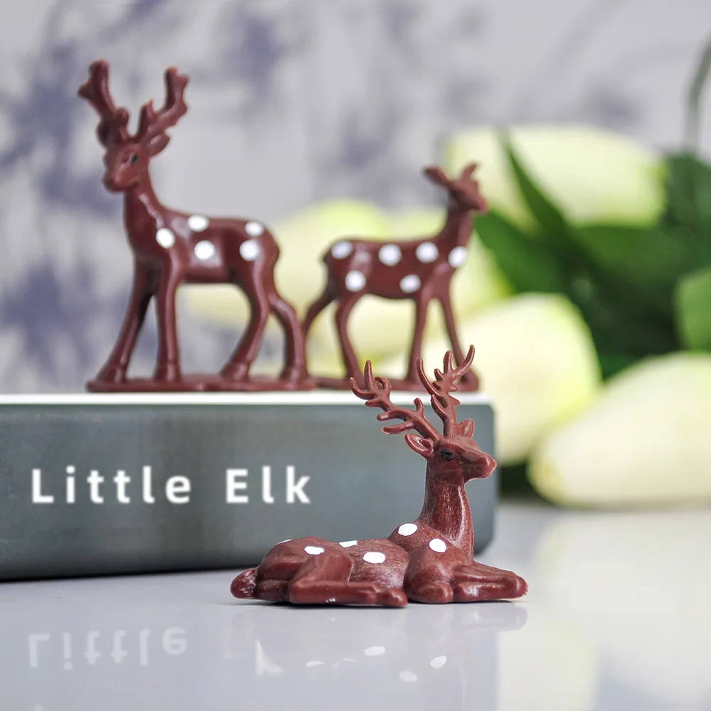 Рождественские куклы белого лося мини-сливовые украшения с оленями детские