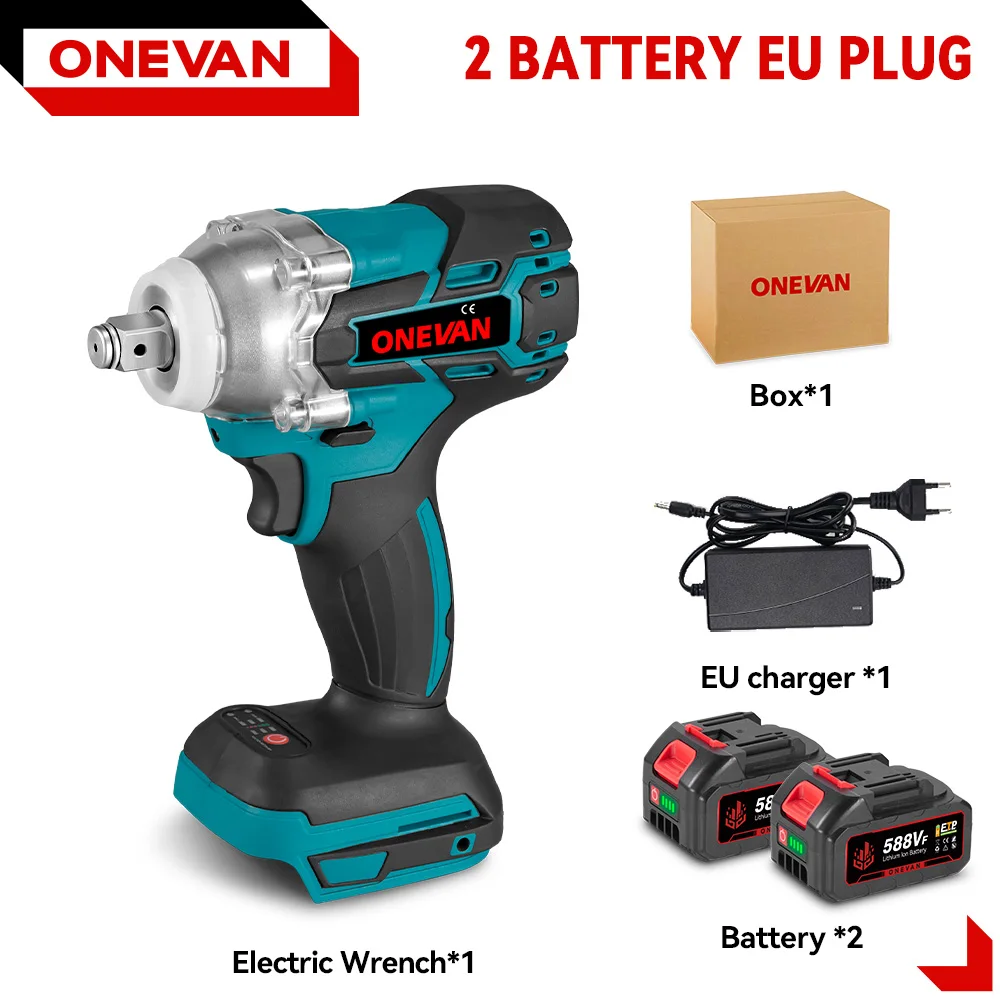 

Аккумуляторный ударный гайковерт ONEVAN 520N.M 1/2", для аккумулятора Makita 18V
