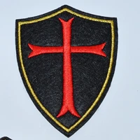 hot sale knights templar shield cross christian iron on patches sew on patchappliques made of cloth100 quality
