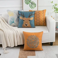 technology cloth orange embroidery pillowcase without core square northern european style sofa pillow pad living room leaning