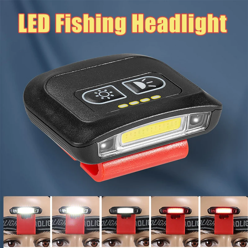 

Светодиодный светильник на клипсе для шляпы, водонепроницаемый индукционный переключатель, портативный мини-светильник с регулируемым уг...