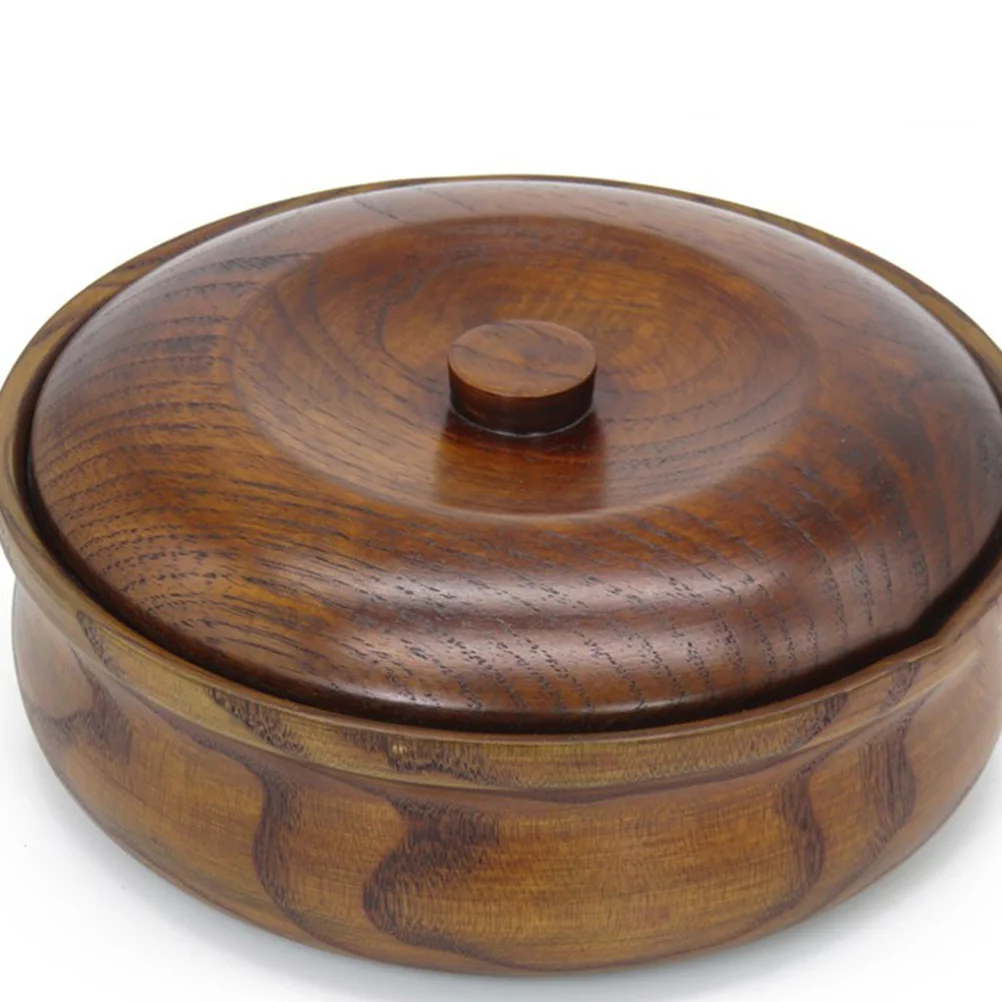 

Wood Bowl with Lid Serving Dishes Wood Serving Platter Fruit Plate Bowl Appetizer Snack Tray Fruits Bowl for Home Store