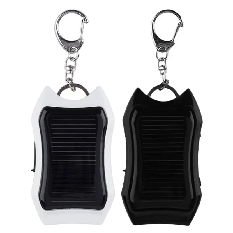 

Mini Keychain Light LED Flashlight Solar Power Bank 1500mAh Carabiner Keychain Outdoor Survival Tool Camping Emergency Light