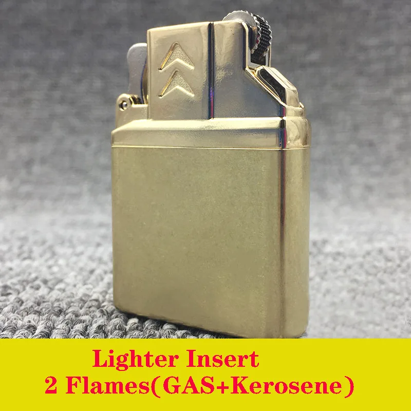 

CHIEF Original Pure Copper Insert Inner Core Lighter Dual-head Use (flame Fire + Windproof Jet) Butane Gas/kerosene