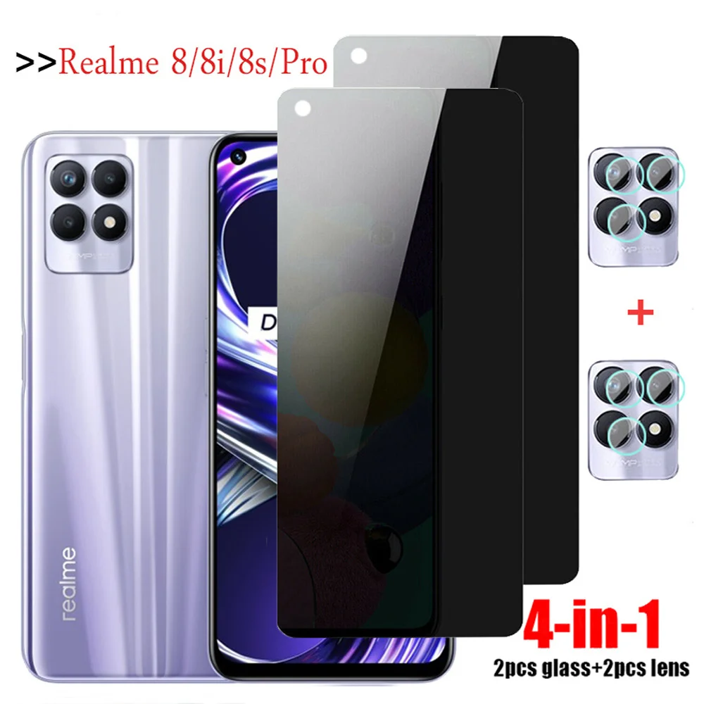 

Anti Spy Tempered Glass For realme8 i Glass realme 8 pro 8S 5G Privacy Screen Protector realmi realme 8i Anti Peeping Film Glass