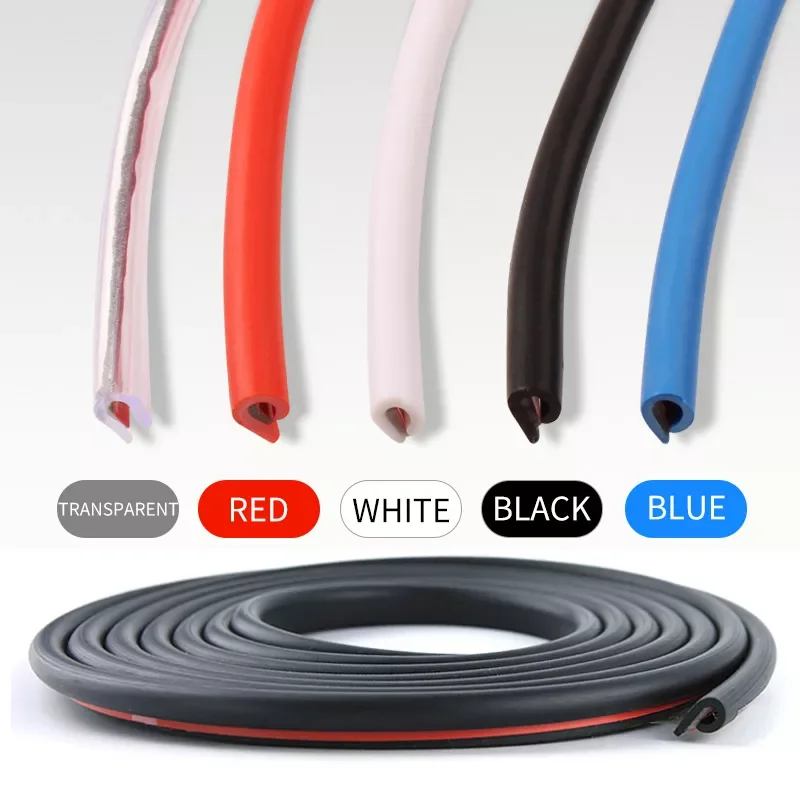 

5m U Type Universal Car Door Protection Edge Guards Trim Styling Moulding Strip Rubber Scratch Protector For Car Auto