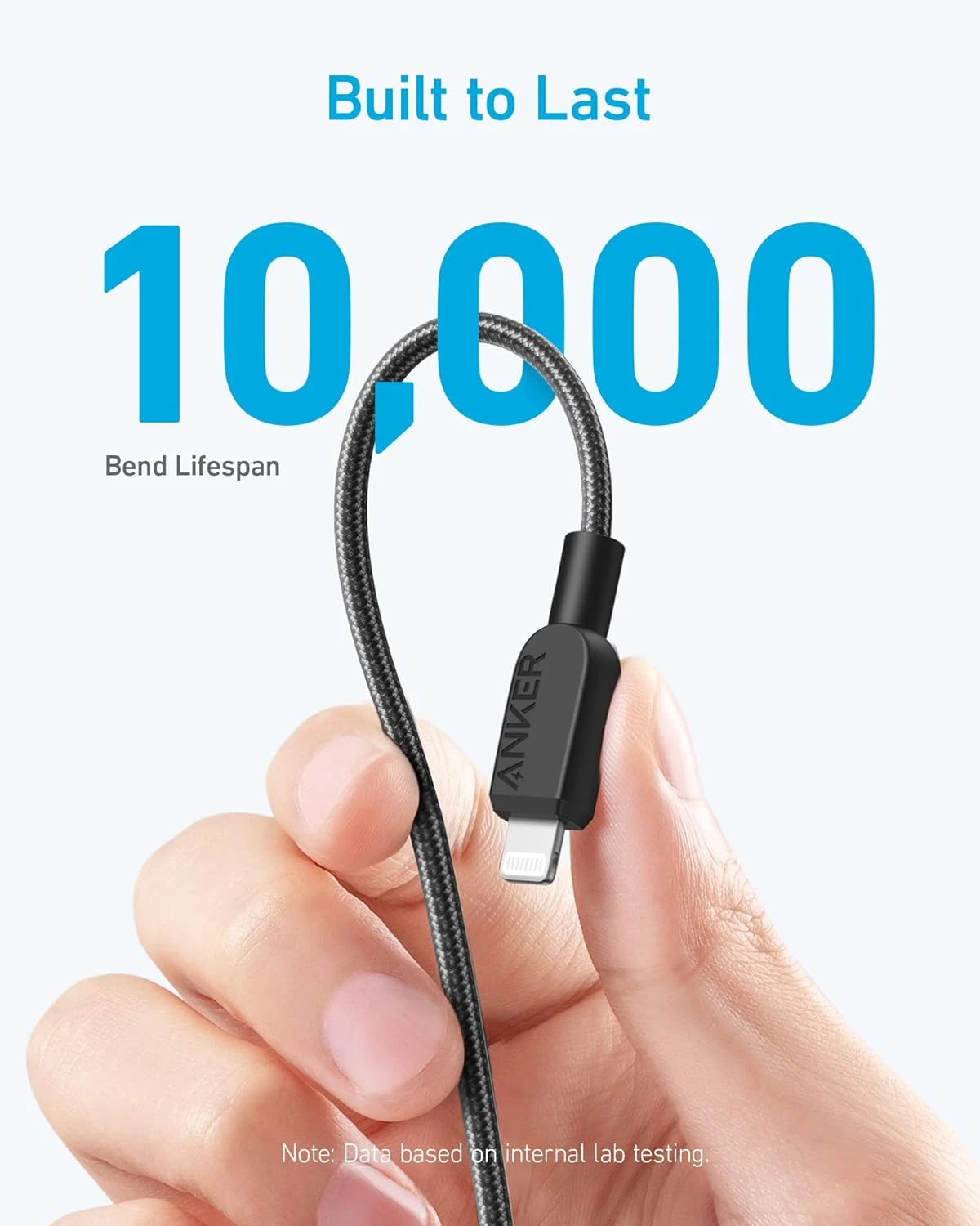 Фото Кабель Anker 310 USB C-Lightning, сертифицированный MFi, для iPhone 14, 13 серии, кабель для быстрой зарядки A81A5 A81A6 №2