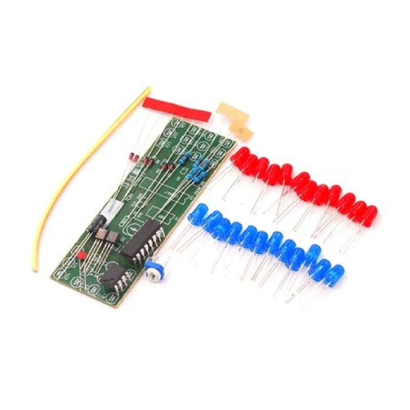 

37MD Electronic DIY Kit Red Blue Double Color Flashing Lights Strobe NE555 + CD4017 Electronic Practice Learning Kits Suite