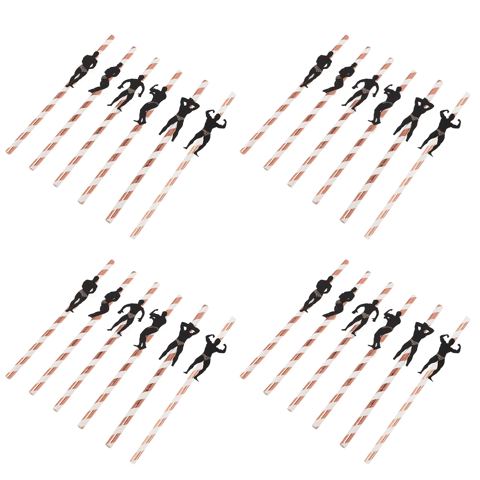 

24 Pcs Plastic Party Paper Drinking Strip Stripper Pole Dancer Man