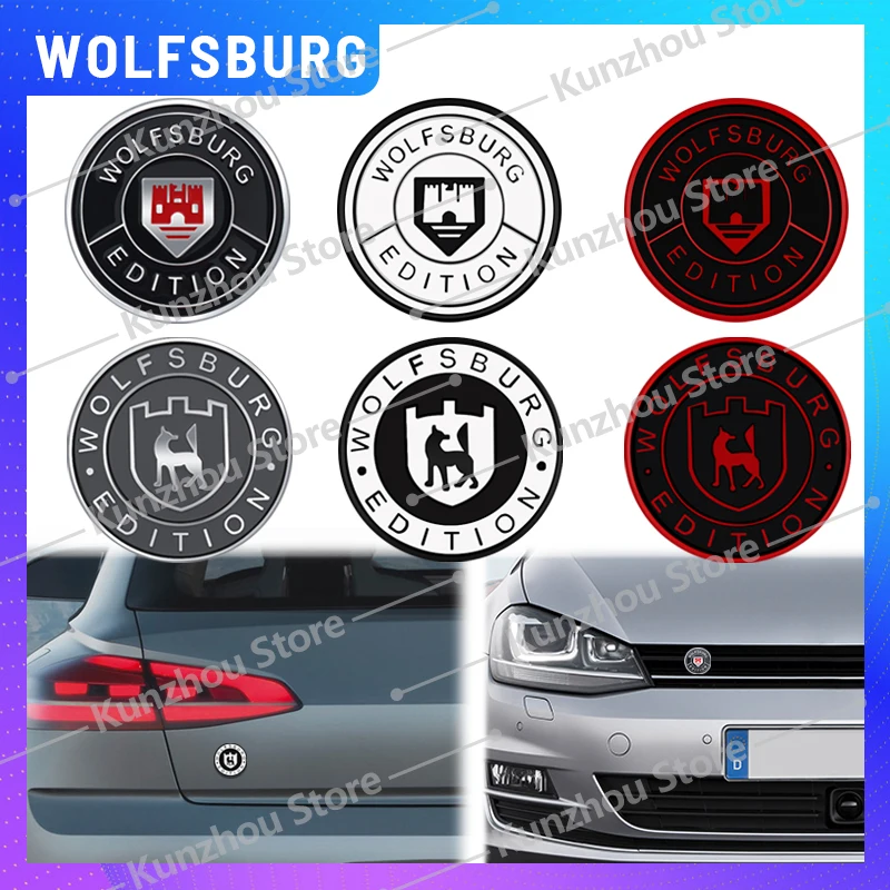 1 шт. металлический логотип Wolfsburg издания для Golf MK7 Polo Jetta Passat Bora эмблема Автомобильная передняя решетка задний багажник наклейка значок Стайлинг