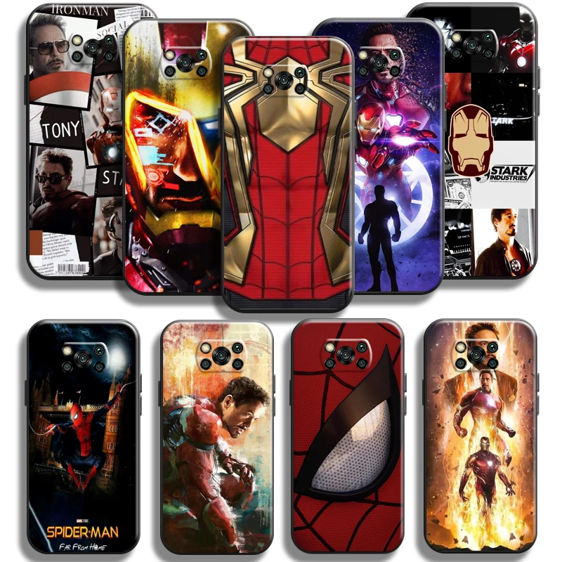 

Avengers Iron Man Spiderman Case For Xiaomi Poco X3 Pro NFC For POCO X3 GT Phone Case Coque Silicone Cover Soft Back Black