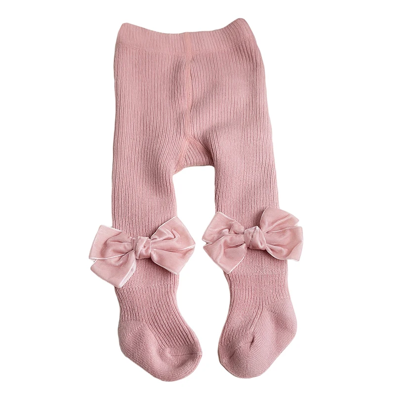 

Теплые зимние колготки для девочек, Колготки с флисовой подкладкой, чулки, эластичные леггинсы с бантом