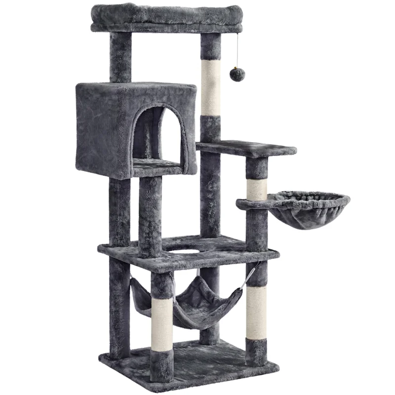 

Luxurious Medium Cat Tree Tower with Scratching Post for Kittens, Dark Gray
