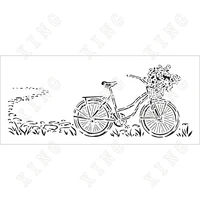 2022 newest hot sale pretty bicycle slimline stencils reusable craft embossing mold diy paper card drawing scrapbooking coloring