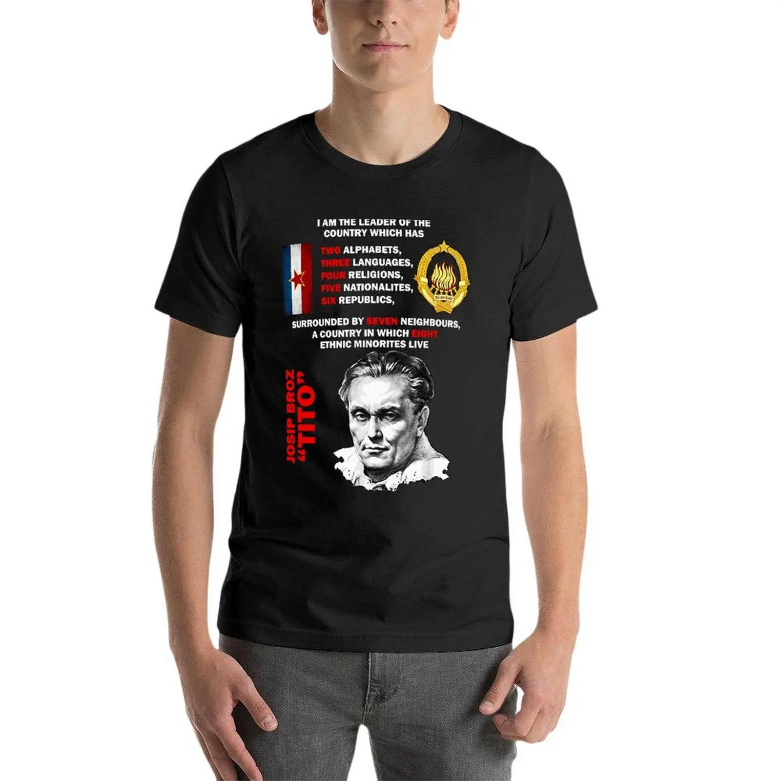 

Josip Broz Tito Oversize T-Shirt For Mens Clothes 100% Cotton Streetwear Plus Size Top Tee