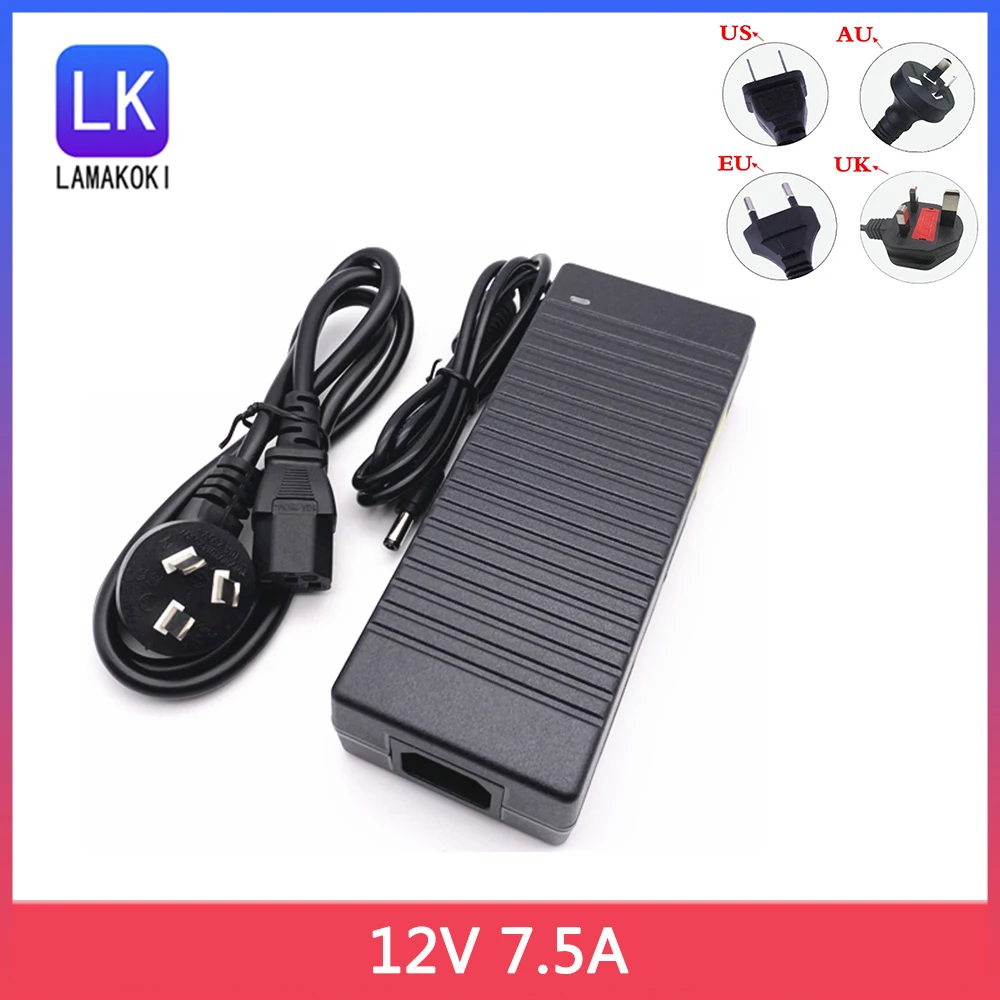 Adaptador de Alimentação Tudo-em-um Mini Computador Caixa Impressora Led Publicidade Máquina 90w Carregador Cabo 12v 7.5a