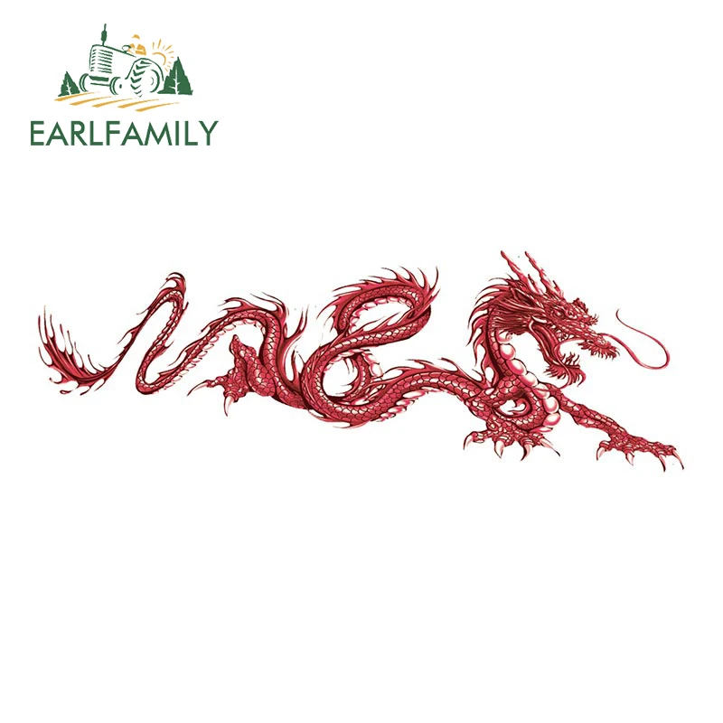 EARLFAMILY 13 см x 4,3 см красно-синие Китайские драконы Автомобильная Наклейка виниловая заднее ветровое стекло багажник ноутбук стакан наклейка Забавный Стайлинг автомобиля