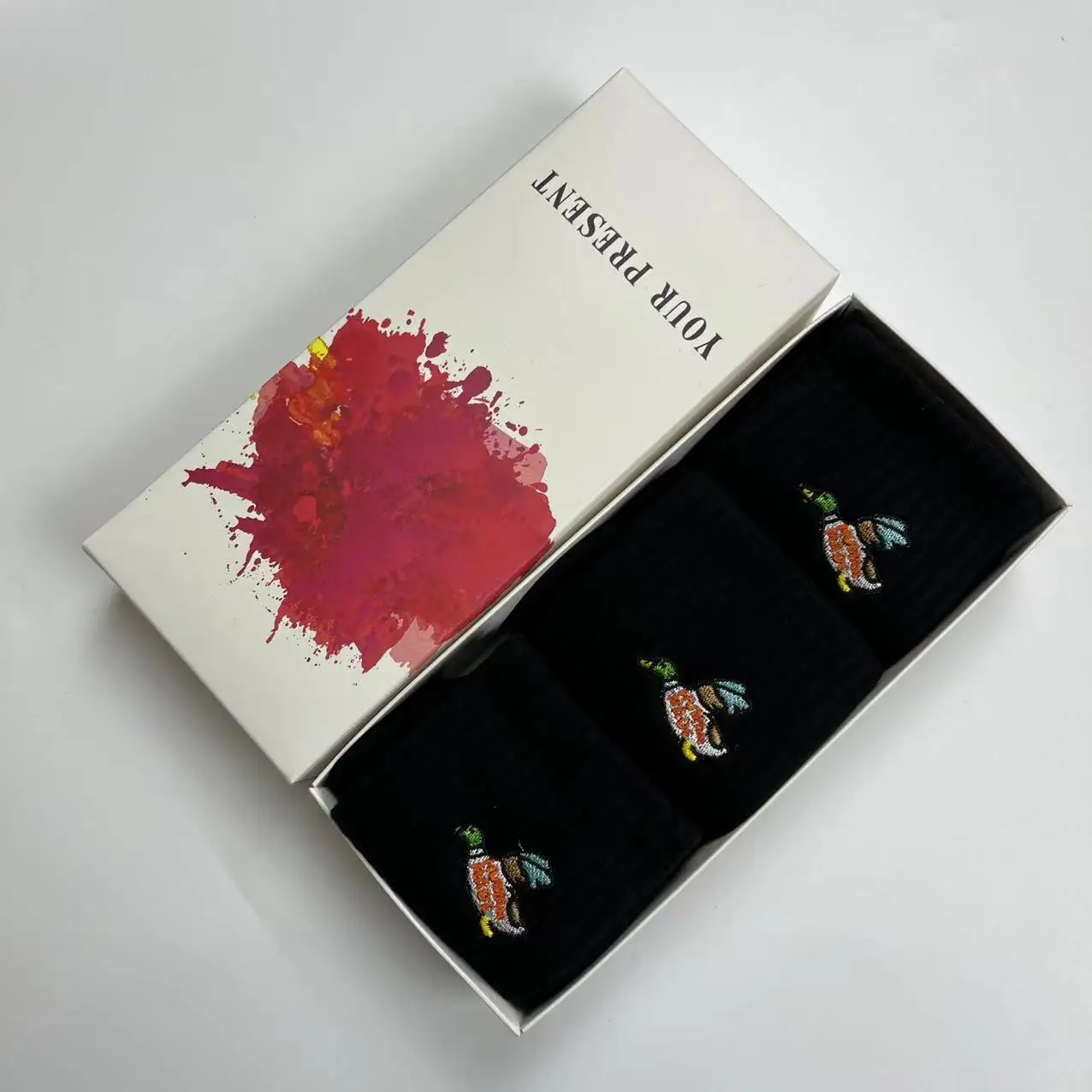 3 Pairs/box Human Made Sock Men Women Skateboard Cotton Crew Street Fashion Brand Socks Embroidery Flying Duck Socks Unisex