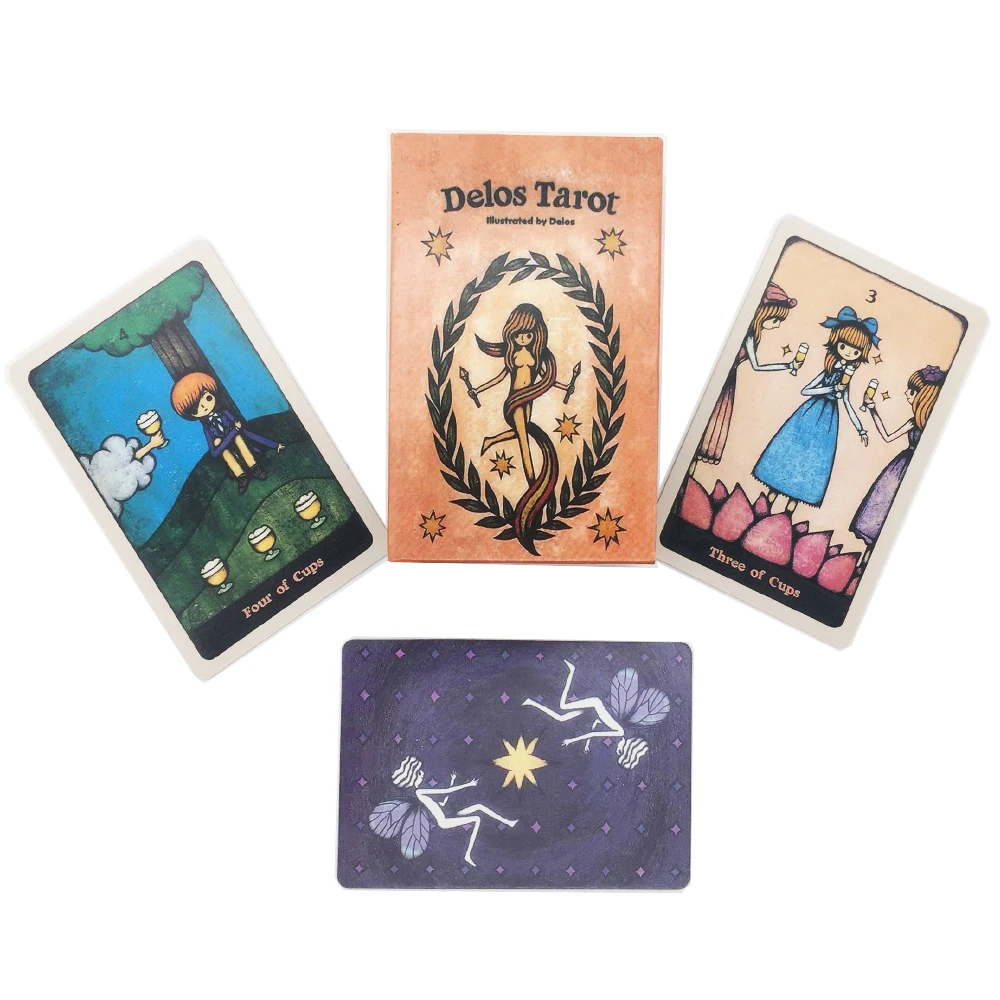 

Высококачественная игра Delos Tarot палубная карта, 78 карт, настольная игра на английском языке для друзей, вечевечерние, гадания, судьба, игрова...
