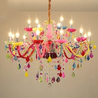 color decorative candle chandelier crystal lamp k9 european childrens room girls room creative bedroom dining room chandelier