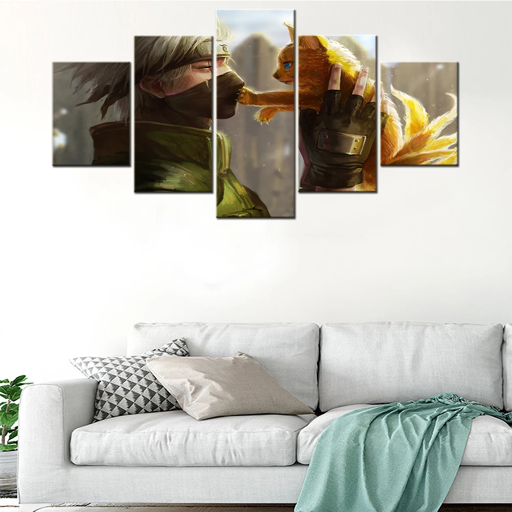 

Painting On Canvas Abstract Art Ninja Warrior 5 Pieces Wall Pictures Modular Poster Print For Living Room Home Decor Painted