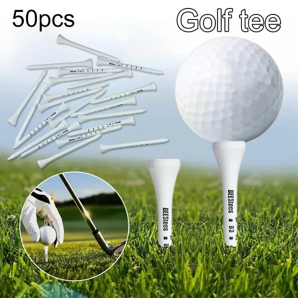 

White Color Golf Tee With Scaled Wood Material Golf Training Tee Professional Ball Accessories Z0l9