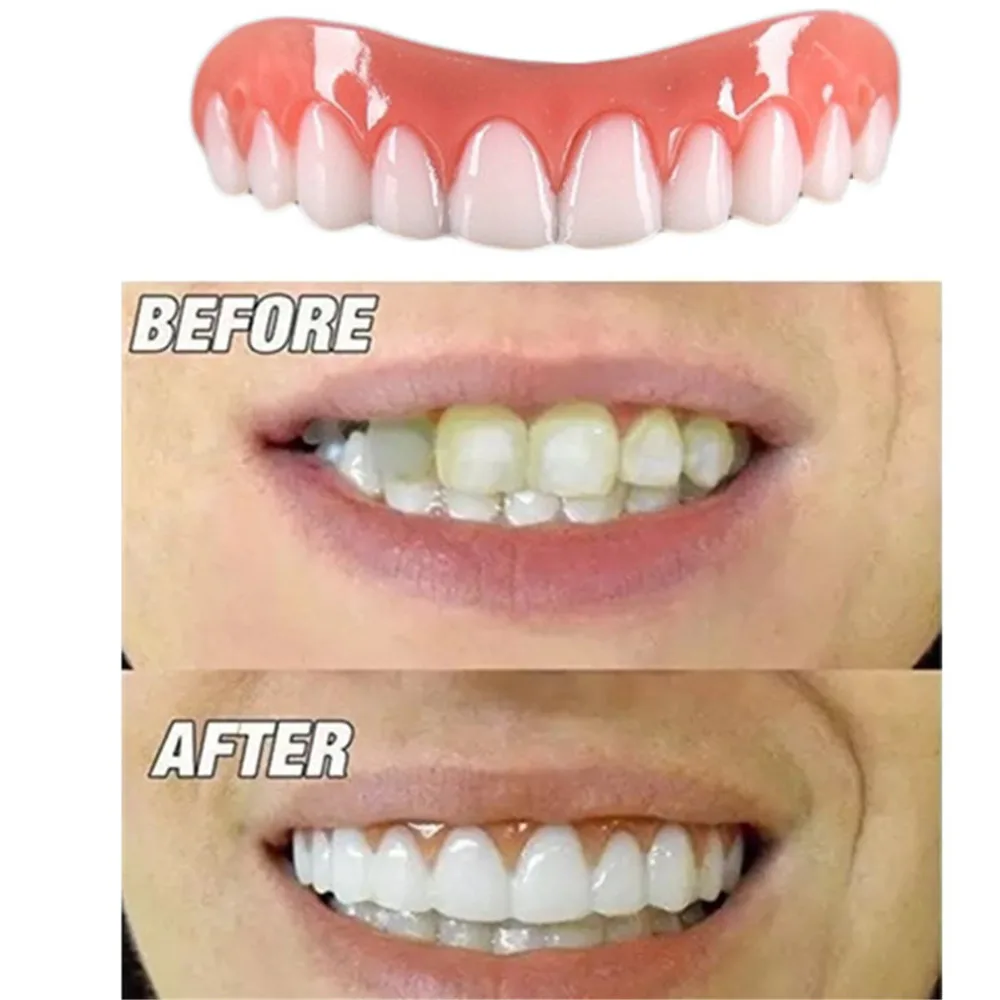 

Beauty Tool False Teeth Perfect Instant Smile Comfort Fit Flex Teeth Whitening Denture Paste Upper Cosmetic Fake Tooth Cover