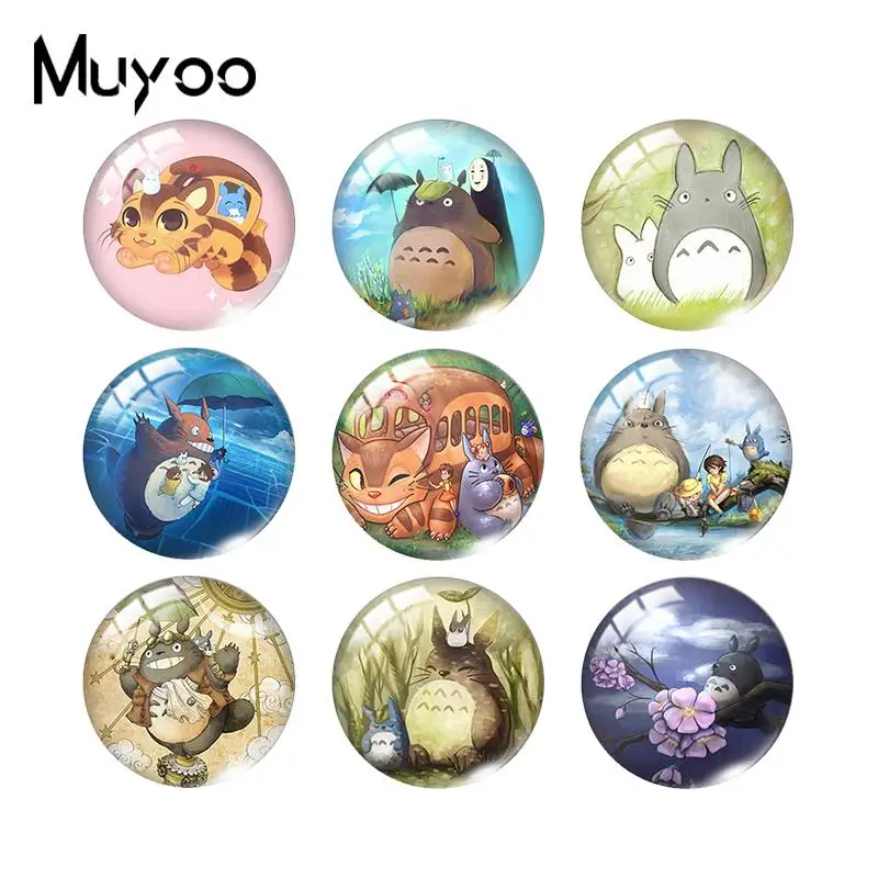 

2023 New Anime My Neighbor Totoro Glass Photo Cabochon 16mm 20mm 25mm Printed Photo Jewelry DIY Accessories