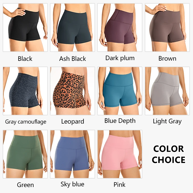 CRZ YOGA Women's Naked Feeling Biker Shorts - 3'' High Waisted Yoga Workout Gym Running Volleyball Spandex Shorts