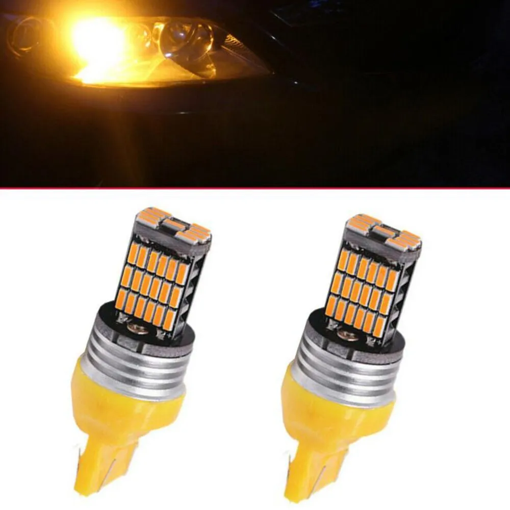 

2 шт. WY21W светодиодные лампы Canbus No Error No Hyper Flash указатели поворота 3030 SMD T20 W21w Wy21w 7440 лампа оранжевая
