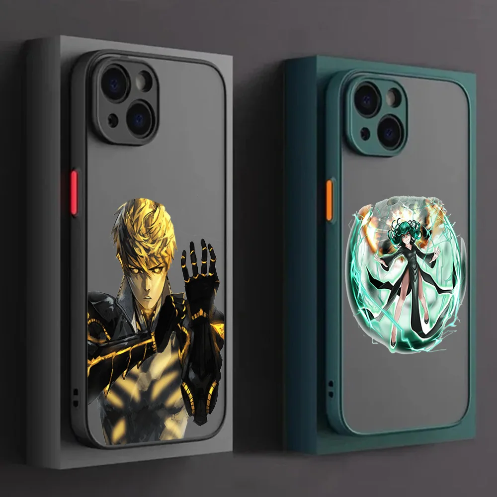 Phone Case For iPhone 16ProMax 15 14 7 8 16 Plus 13 12 11 XR X XS SE One Punch Man Cool Fubuki Translucent Matte Soft Back Cover