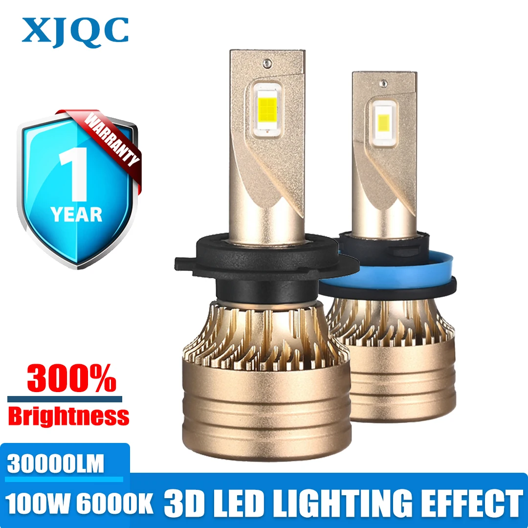 

Фара головного света XJQC H4 светодиодный H7, фара головного света 100 Вт 9012 лм, противотуманная фара H1 H4 H11 9005 HIR2 H8 H9 9006 6000 HB3 HB4 5570 K чипы CSP 12 В
