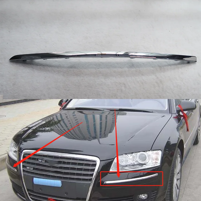 

4E0807243AA FOR Audi A8 D3 2003-2010 Bumper Trim Strips Bright Strip Decorative Strips 4E0 807 243 AA Spoiler Lights Chrome ABS