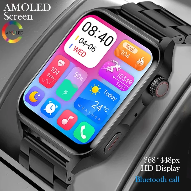 

2022 New NFC Smartwatch Men AMOLED 368*448 HD Screen Always On Display Bluetooth Call Smart Watch IP68 Waterproof Sports Clocks
