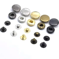 50set 10mm12 5mm15mm copper press studs sewing button snap button fasteners sewing leather craft clothes bags garment